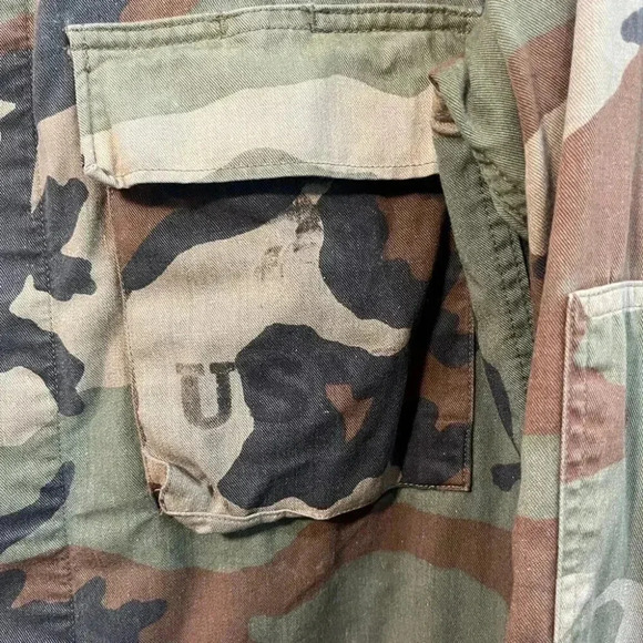 Vintage | USMC Camo Print Jacket - Green & Brown / Sz S - Picture 8 of 9